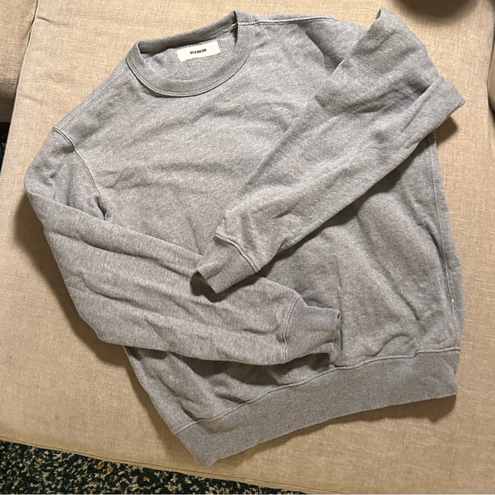 Buck Mason grey crewneck sweatshirt